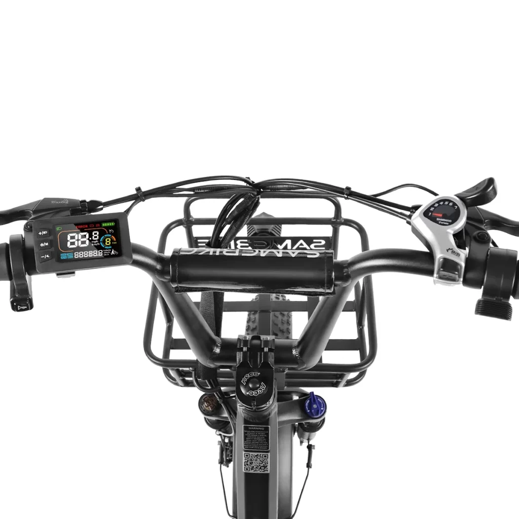 SAMEBIKE C05 Pro – Styr og frontkurv