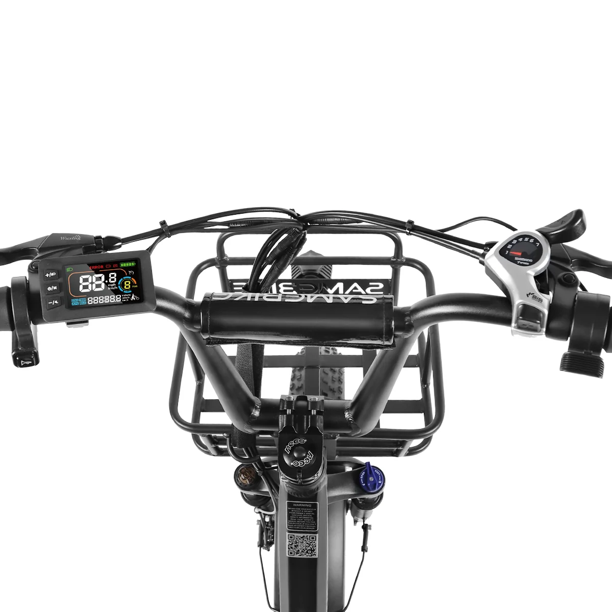 SAMEBIKE C05 Pro – Styr og frontkurv