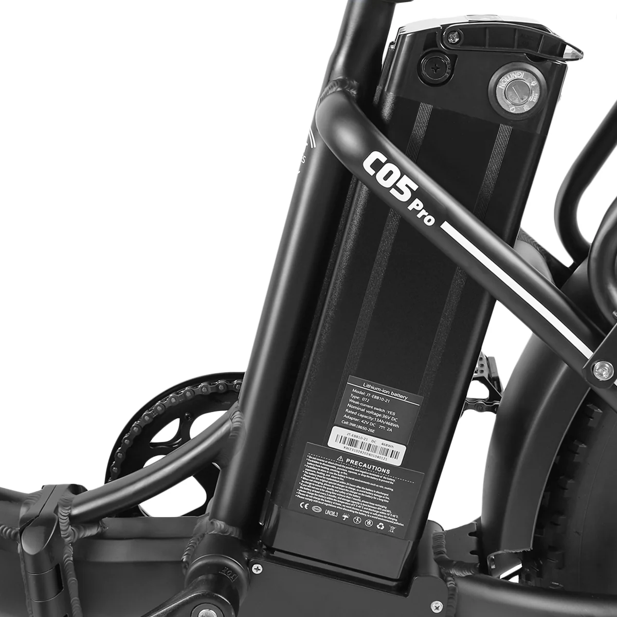 SAMEBIKE C05 Pro – Aftageligt batteri